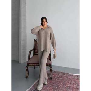 ชุดเสื้อสเวตเตอร์ถักซิปสำหรับผู้หญิง รุ่น 1556 - Product Image 4