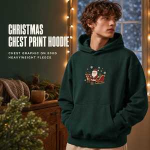 500G Chest Print <b>Christmas</b> Hoodie Pullover Sweatshirt Santa Claus Reindeer Sleigh Unisex Oversized S To 8XL Plus Size Custom - Product Image 1