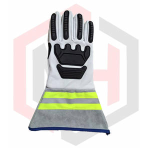 ถุงมือนิรภัยหนังวัวแท้สีขาว, ถุงมือทำงานเชื่อมตัดทนความร้อนป้องกันการกระแทก - Product Image 2