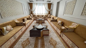 Arabic Majlis Moroccan Traditional Living Room Furniture Set 40cm Sitting Height Includes Sofa Wool Carpet Table for Home Use - Product Image 4