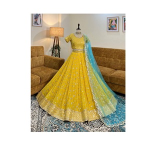الأكثر مبيعًا 9 تسلسل مع تطريز مناسبة للزفاف من لينجا كولي من مورد هندي بسعر التصدير - Product Image 1