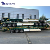 Conteneur de Remorque à Plateau Col de Cygne 40 Pi pour Camion, Conteneur d'Expédition Maritime, Semi-Remorque Plateau 24 Pi