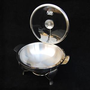 Casserole élégante en acier inoxydable avec couvercle en verre et support pour bougie chauffe-plat, parfaite pour servir le curry, le riz et la sauce, en provenance d'Inde - Product Image 6