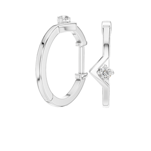Boucles d'oreilles créoles en diamant de laboratoire 0,02 CT, clarté VVS-VS EF, or 18 carats, 14 carats, 10 carats et argent 925, or rose, or jaune, or blanc - Product Image 5