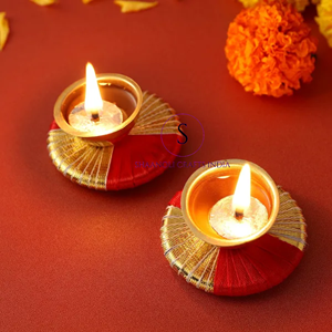 Portavelas de luz de té pequeño colorido hecho a mano para decoración de Diwali portavelas de regalo de devolución - Product Image 5