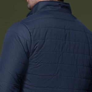 Chaqueta Acolchada Personalizable de Fabricante Directo, Cuello Azul Marino, Manga Larga, Estilo Urbano de Invierno, Ropa para la Nieve, Alta Calidad ODM, Azul Gris - Product Image 5