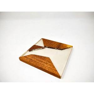 Tabletop Protection From <b>STAR</b> CRAFT INDIA Yellow Resin Platter Custom Round Shaped Wood & Resin Coaster Mats - Product Image 5