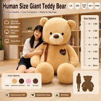 Ours en peluche de grande taille humaine 31-50 cm Jouet en peluche rembourré Matériel doux Soulagement du stress Cadeau d'anniversaire Fabricant en gros