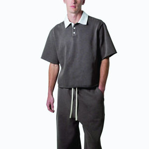 100% cotton <b>men's</b> t <b>shirt</b> heavyweight luxury oversized drop shoulder custom logo design boxy blank polo t-<b>shirt</b> for <b>men</b> - Product Image 5