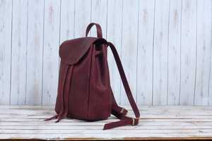 Sac à dos unisexe professionnel en cuir véritable avec motif bonbon et fermeture éclair - Product Image 2