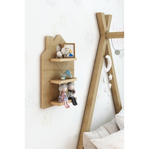 Wooden <b>Decorative</b> Wall <b>Shelf</b> 51x33 cm - Modern Wall Organizer and Display <b>Shelf</b> - Product Image 4
