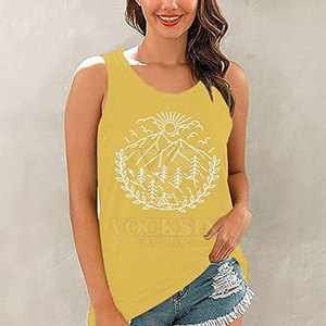 Camiseta sin Mangas con Estampado de Moda para Mujer, Camiseta sin Mangas Cómoda para Usar en la Calle - Product Image 3
