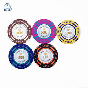 Casino-Calidad 14gm Clay Poker Chip con color personalizado y logotipo Incluye bandeja de denominación de calcomanía interna - Product Image 2