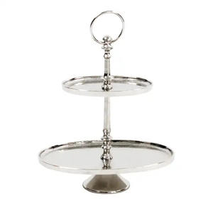 <b>Three</b> <b>Tier</b> Metal Round Shape Silver <b>Cake</b> <b>Stand</b> for Restaurant Birthday Party Decorative Cupcake Cookies Display <b>Stand</b> - Product Image 6