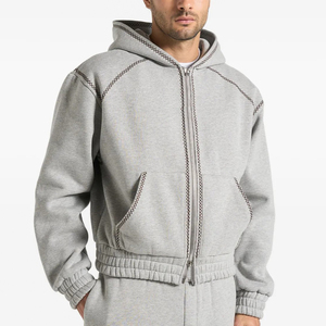 Sudadera con Capucha Extra Grande de Alta Calidad con Cierre y Contraste de Color para Hombre, Ropa Urbana Personalizada, Sudadera Holgada de Manga Larga con Capucha para Hombre - Product Image 1