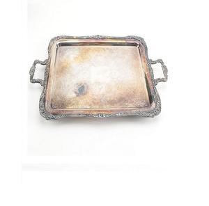 Bandeja de mesa de latón rectangular Bandeja de servicio de metal para boda y cena Café Comida Desayuno Cena Bandeja - Product Image 1