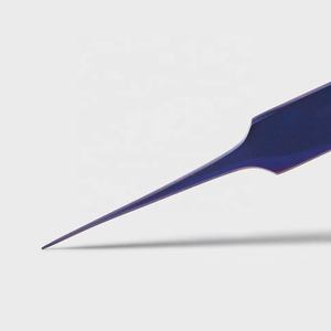 Pince à épiler de volume d'extension de cils en acier inoxydable à pointe en fibre dorée à 90 degrés avec logo personnalisé en gros pour les professionnels - Product Image 6