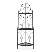 Support de fleurs d'angle pliable étagère de bibliothèque support de boulanger en métal supports de plantes en fer forgé