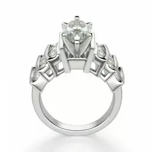 แหวนเพชรโมอิสเพชรสำหรับผู้หญิง3.00เงิน925แหวนชั้นดีสไตล์วินเทจสำหรับงานเลี้ยงงานแต่งงาน - Product Image 5