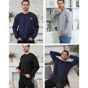 เสื้อสเวตเชิ้ตผู้ชายพิมพ์ลายโลโก้ตามสั่ง สำหรับฤดูหนาว ลายเรียบ ผ้าฟลีซคอตตอน 100% คุณภาพสูง - Product Image 6