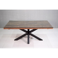 Table de salle à manger industrielle en bois massif avec pieds pliants, pour usage extérieur, en bois de rail recyclé, pour la maison et les restaurants