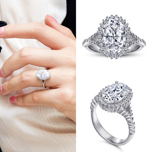 Fashion Simple Jewelry <b>Set</b> Fine Jewelry Diamonds Halo S925 Sterling <b>Silver</b> Classic Zirconia Stones Jewelry <b>Set</b> - Product Image 5