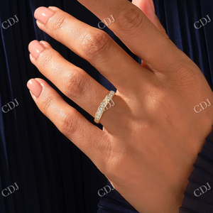 Anillo de Boda de Diamantes Apilable al por Mayor, Oro de 10K, Micro Pavé, Diamante Natural, Diseño de Cruz Trenzada Pequeña, para Mujer - Product Image 5