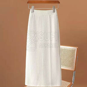 Jupe droite en tricot décontractée élégante pour femmes, coupe ajustée, mi-longue, écologique, respirante, taille naturelle, cachemire, usage quotidien au bureau, tout - Product Image 4