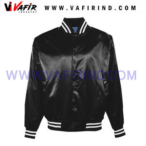 Blouson bombardier de baseball universitaire personnalisé pour hommes veste en satin grande taille broderie vierge en soie tricotée en gros pour la saison d'hiver et le collège - Product Image 6