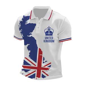 Polo informal para hombre al por mayor, camisa deportiva de manga corta transpirable de algodón y poliéster de alta calidad, estampado de talla grande - Product Image 3