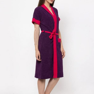 Bata de Baño Tipo Kimono Personalizada con Logotipo Bordado, Color Blanco, Unisex, Bata Larga de Algodón para Spa - Product Image 3