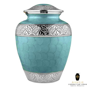โกศบรรจุอัฐิแบบสกายครีเมชั่น ลายใบไม้สีเงิน สไตล์อเมริกัน/ยุโรป เป็นมิตรกับสิ่งแวดล้อม ทนทาน ดีไซน์ปรับแต่งได้ ความจุ 220 คิวบิกอินช์ - Product Image 2