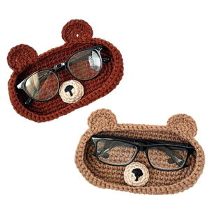 Crochet Gift Decor Eyeglass Case Handmade Eyeglasses Holder Cute Boite Bear Animal Glasses Glaser Handwork Holder Kasten - Product Image 4
