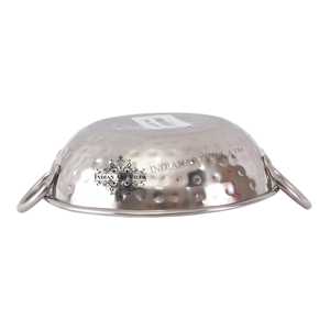 Wok Kadhai de Acero Puro con Diseño Martillado y Asa Redonda, Reutilizable - Product Image 5