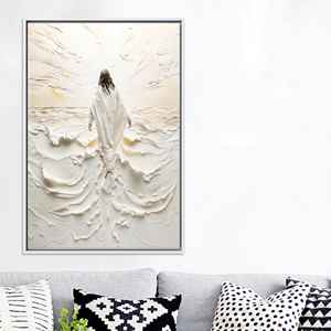 Art religieux moderne sur toile : Décoration chrétienne avec impression sur verre trempé, TOILE ENCADRÉE BLANCHE - Product Image 1