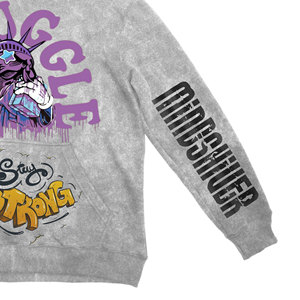 Sweat à capuche zippé vintage en molleton 100 % coton épais pour homme, personnalisé, avec patchs et effet vieilli, coupe ample, pour l'hiver, imprimé numériquement, vente en gros - Product Image 4