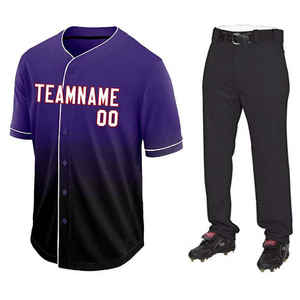 Jersey de béisbol hecho con material de la mejor calidad con pantalones, conjunto de uniforme, uniformes de béisbol con botones para jóvenes sublimados - Product Image 4