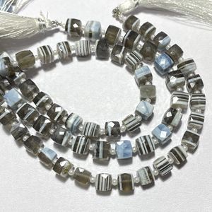 Cuentas con forma de caja facetada de ópalo azul, piedra preciosa cuadrada calibrada de 7-8MM para la fabricación de joyas - Product Image 6