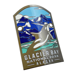 Badge de canne de marche incurvé en laiton Souvenir de parc national de logo personnalisé en gros - Product Image 6