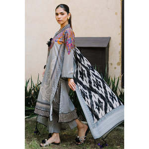 Ensemble de 3 pièces imprimé avec logo personnalisé, style modeste pour fête, avec dupatta en mousseline, du XS au XL, ODM pour OEM BM-52047 - Product Image 4