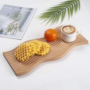 Zig Zag Shape Nueva bandeja de madera para servir comida Plato de diseño único para fiestas de catering y uso doméstico - Product Image 5