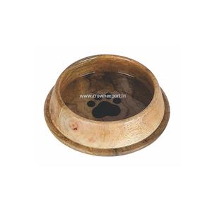 Wooden Feeding Bowl <b>For</b> <b>Pet</b> Feeding Natural Finished Custom Logo Dog Bowl <b>Pet</b> Feeder Made In India Round Shape Feeding Station - Product Image 6