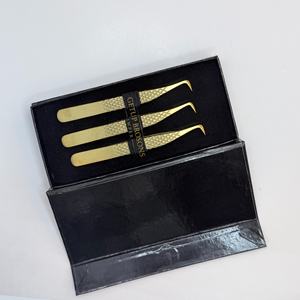 Pinzas para Pestañas GETUP BROSONS IMPEX de 90 Grados, Acero Inoxidable, Diseño Liso Dorado con Plasma, Antimagnéticas, Antiestáticas, Perfectas - Product Image 4