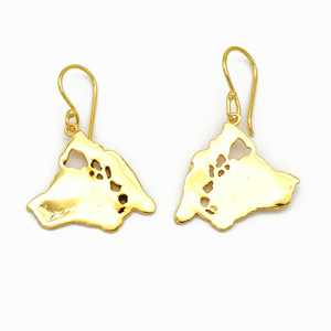 Pendientes Colgantes de Estilo Moderno con Mapa de la Isla de Hawái en Oro, Pendientes Grandes de Latón con Diseño de Isla Hawaiana para Mujer, Venta al por Mayor - Product Image 6