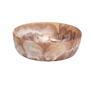 Juego de cuencos para servir de forma redonda con acabado brillante impreso en esmalte de madera de estilo moderno - Product Image 3