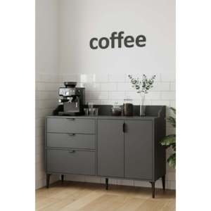 Modern Harmony Maxi Coffee Bar Cabinet 3 Door 2 Drawer Sideboard <b>Buffet</b> <b>Table</b> Kitchen Storage Cupboard Corner Furniture Particle - Product Image 5