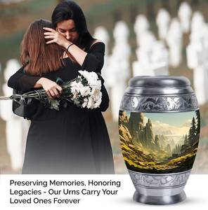 Mountain Landscape Urn <b>for</b> Human <b>Ashes</b> Large 10" Memorial Decorative Urn <b>for</b> Adult <b>Keepsake</b> Custom <b>Ashes</b> Urn 1-200 Funeral - Product Image 5