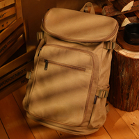 Sac à dos en toile kaki à motif géométrique 36-56L, imperméable, pour l'école, les voyages, unisexe, extérieur, avec fermeture éclair USB