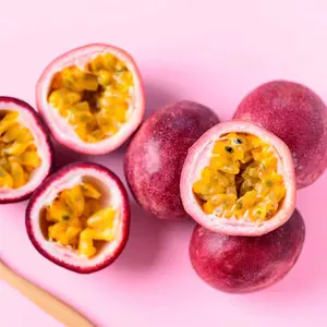 100 % Unsweetened Passionfruit with Seeds great source of dietary fiber with essential vitamins C and A iron and potassium