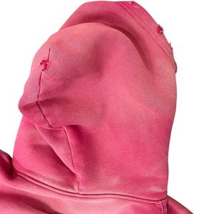 เสื้อฮู้ดดี้ผ้าฝ้ายฟลีซเนื้อหนักคุณภาพเยี่ยมสไตล์วินเทจ ล้างสีแบบแอซิดวอช พร้อมซิปสำหรับผู้ชาย แบบสั่งทำพิเศษ - Product Image 5